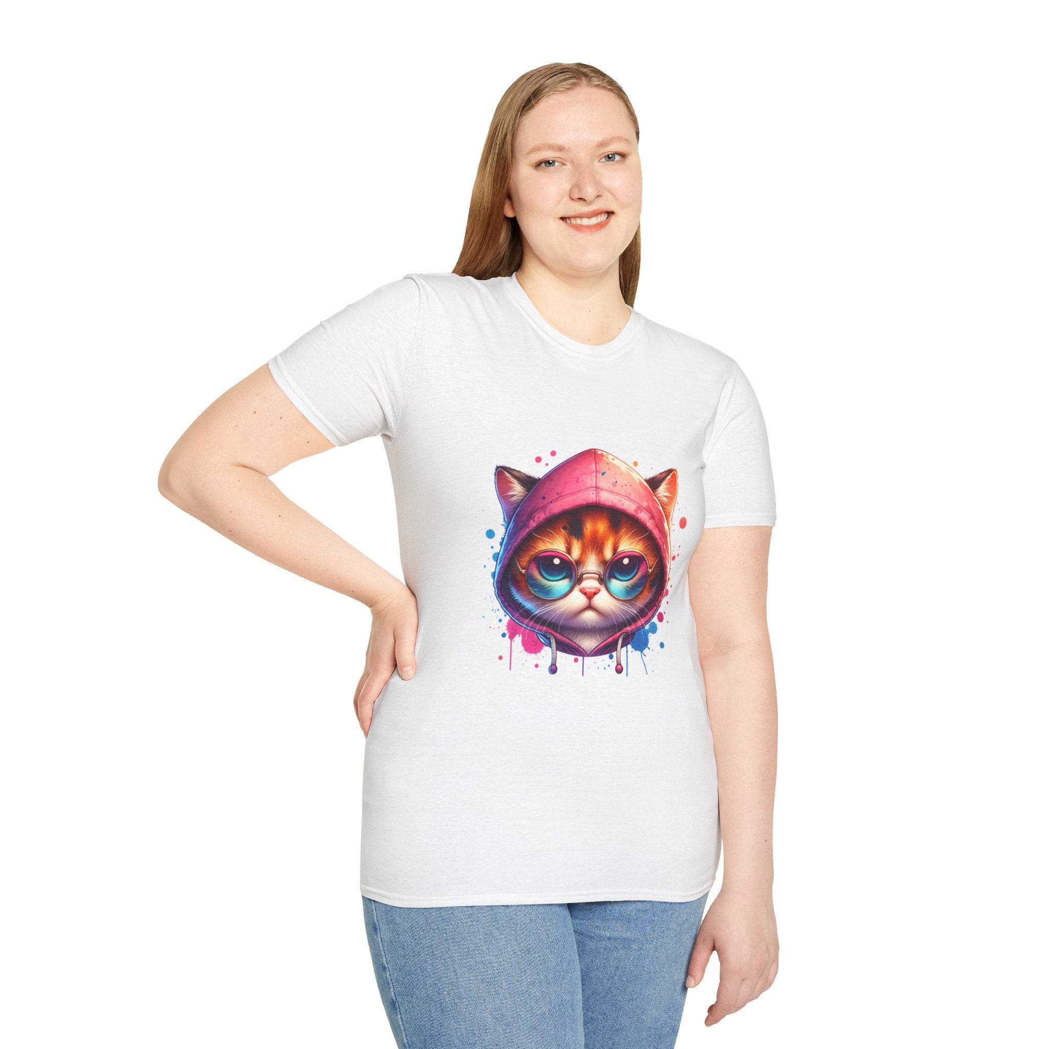 Dripping Cat Unisex Softstyle T-Shirt