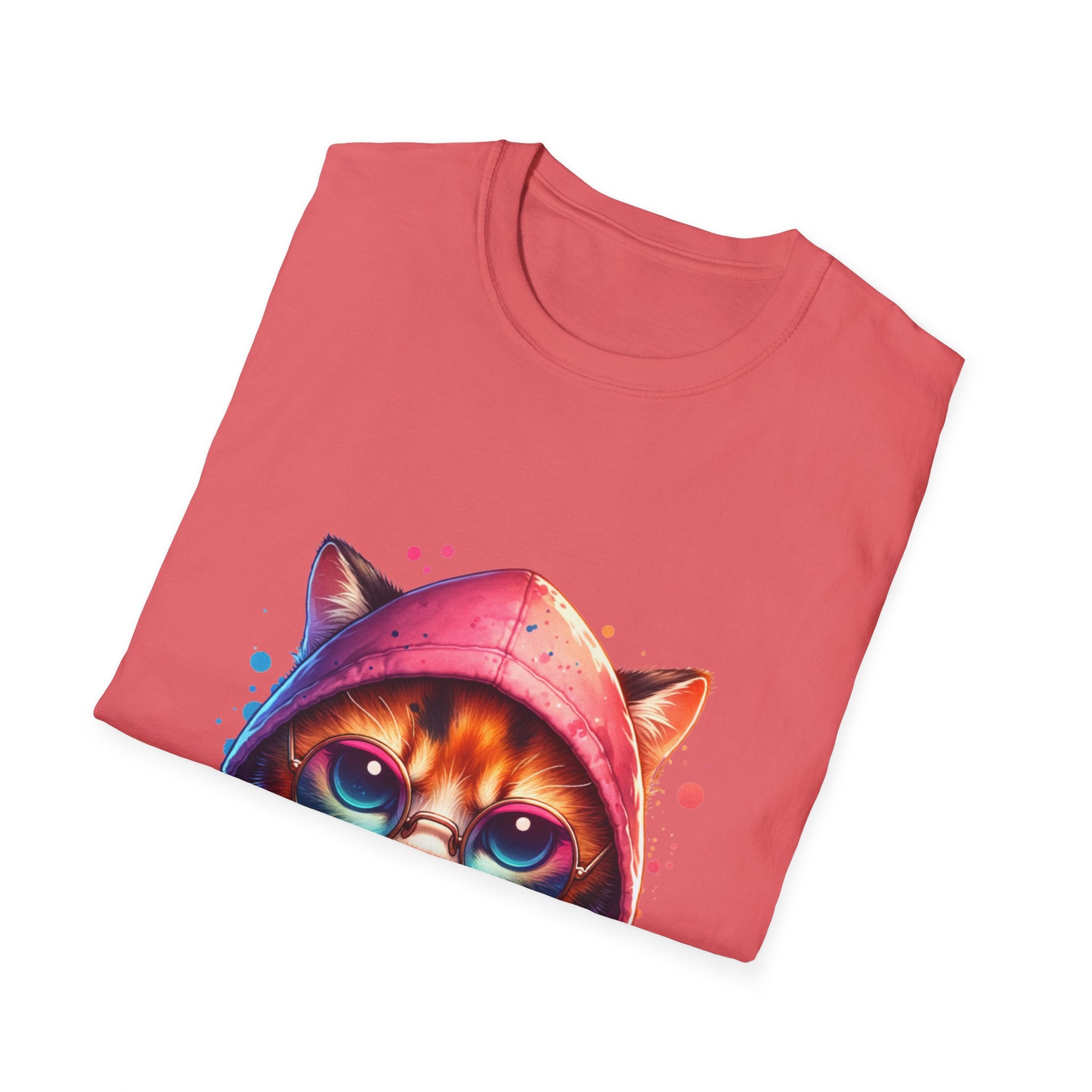 Dripping Cat Unisex Softstyle T-Shirt