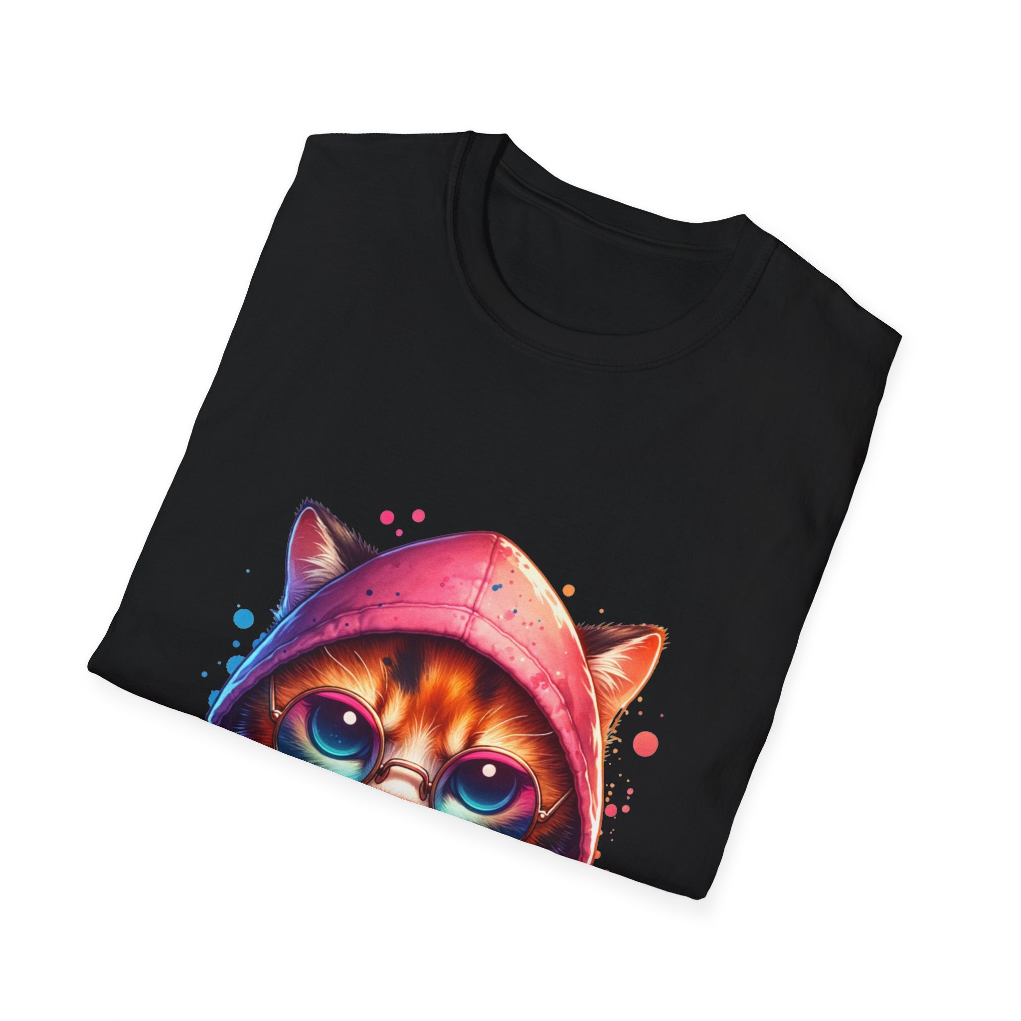 Dripping Cat Unisex Softstyle T-Shirt