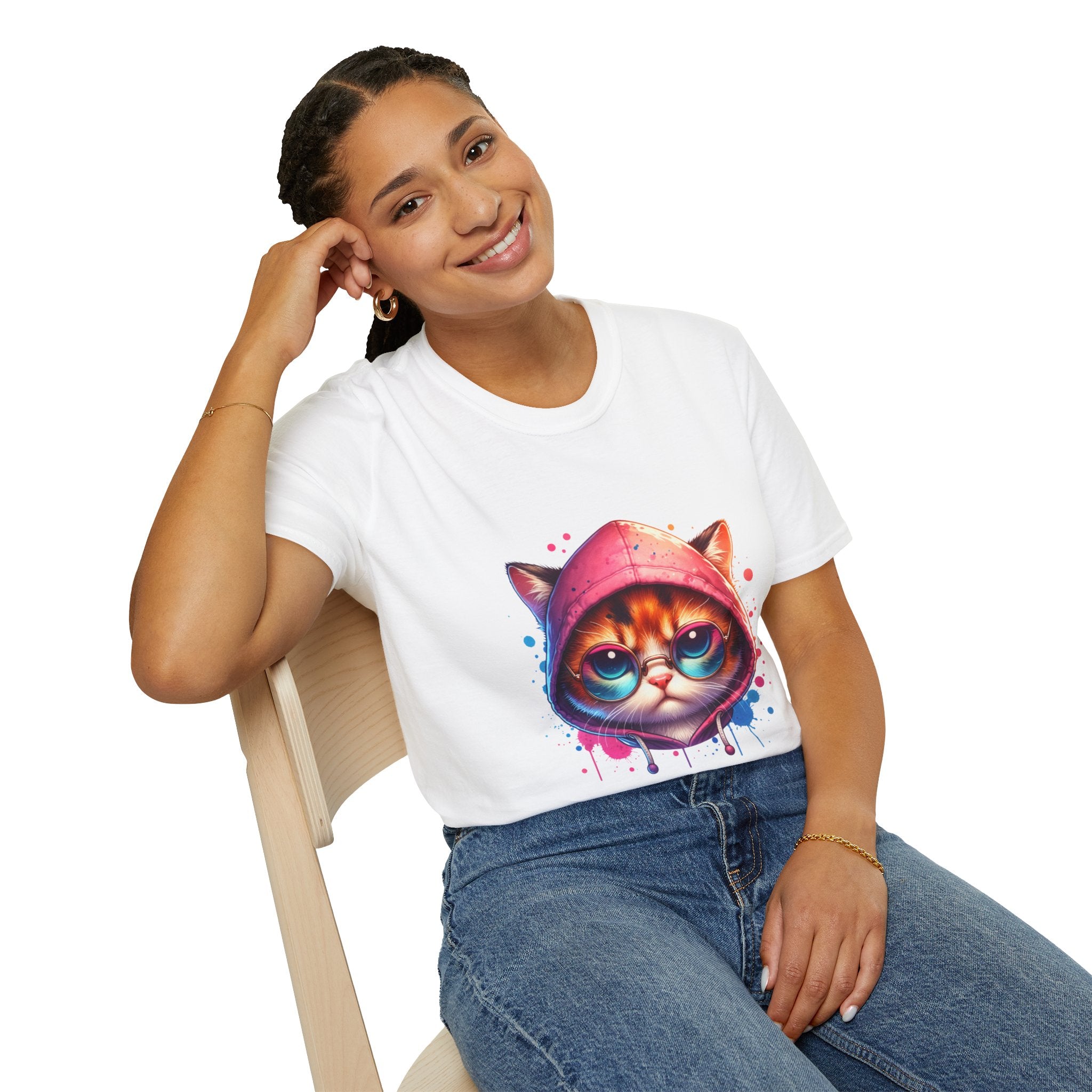 Dripping Cat Unisex Softstyle T-Shirt