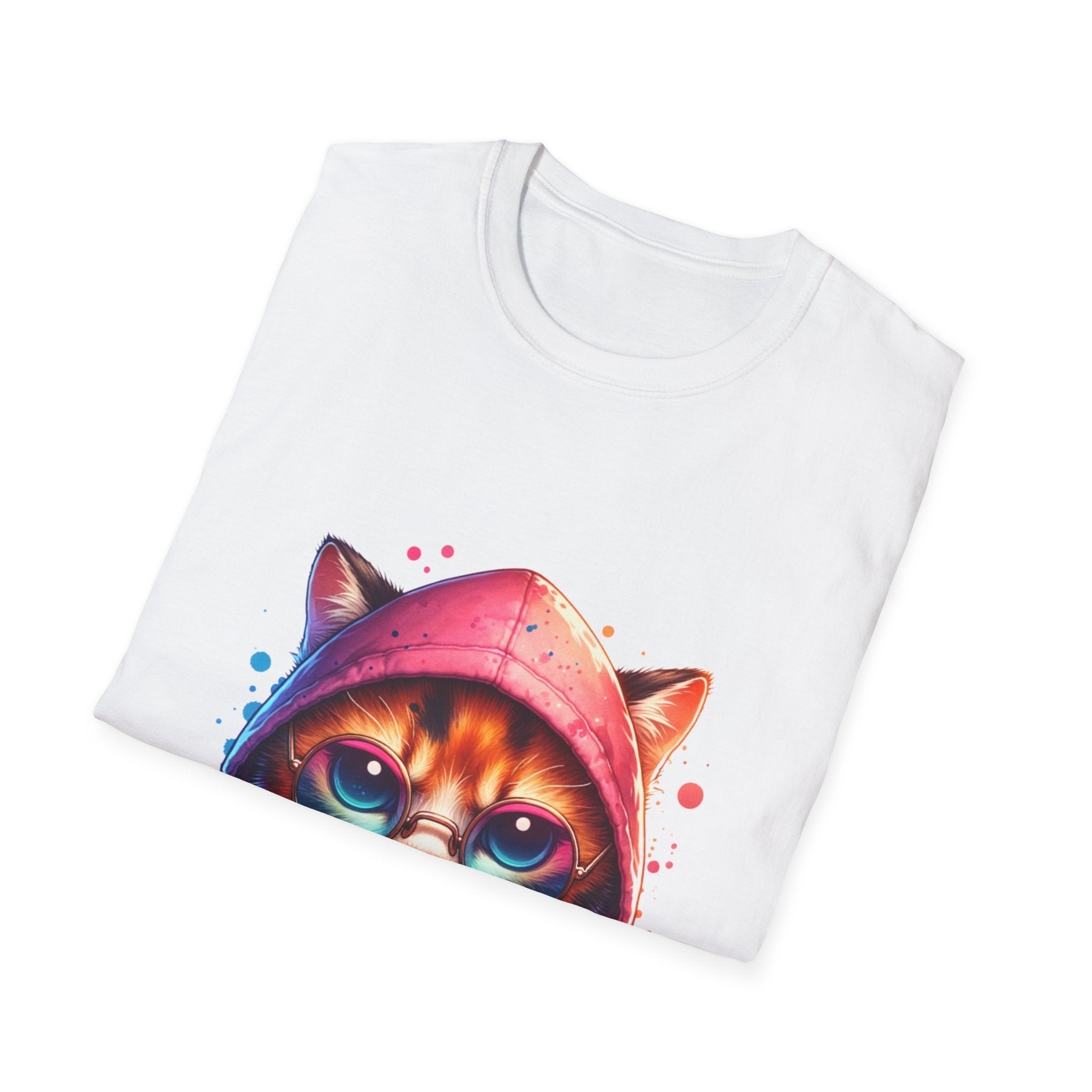 Dripping Cat Unisex Softstyle T-Shirt