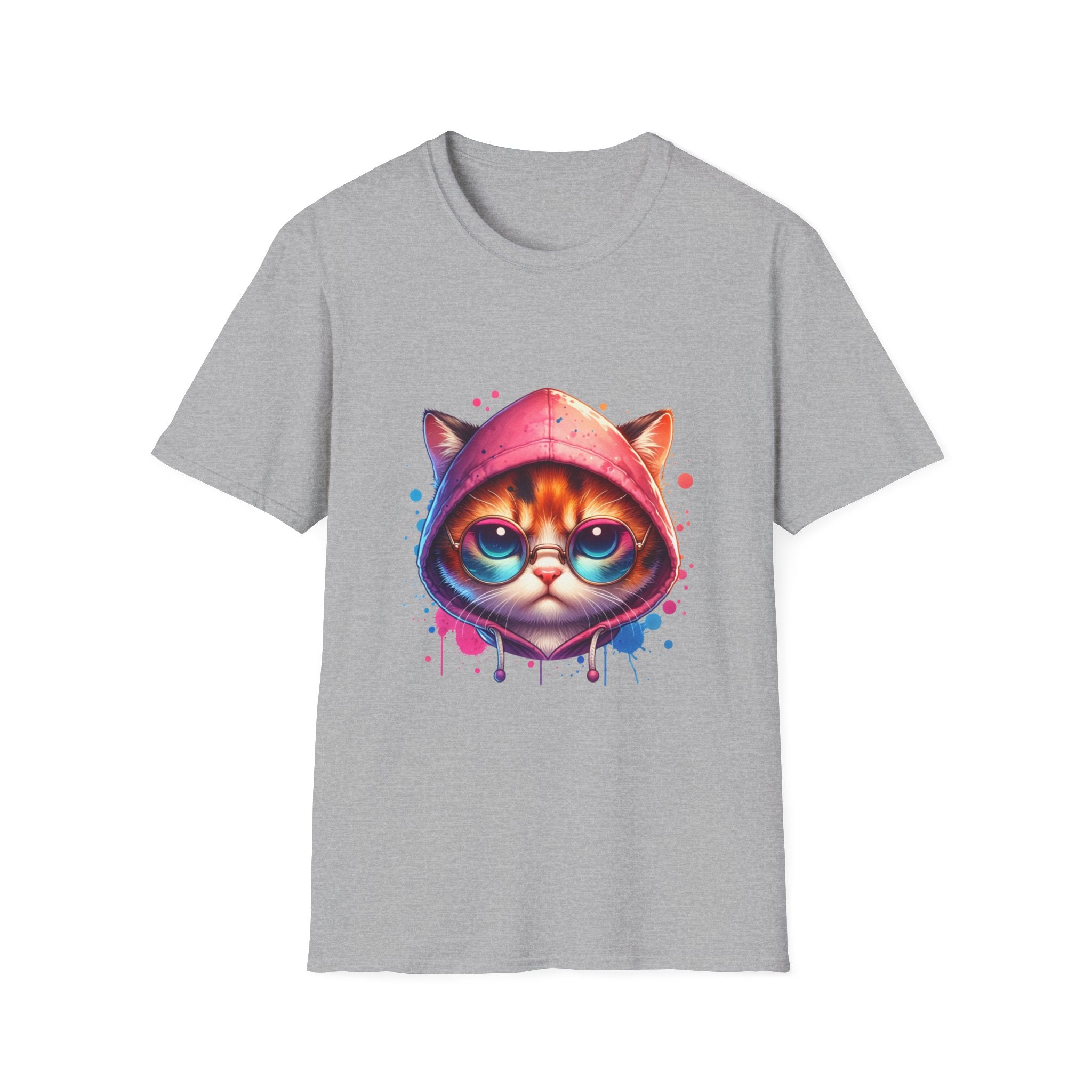 Dripping Cat Unisex Softstyle T-Shirt