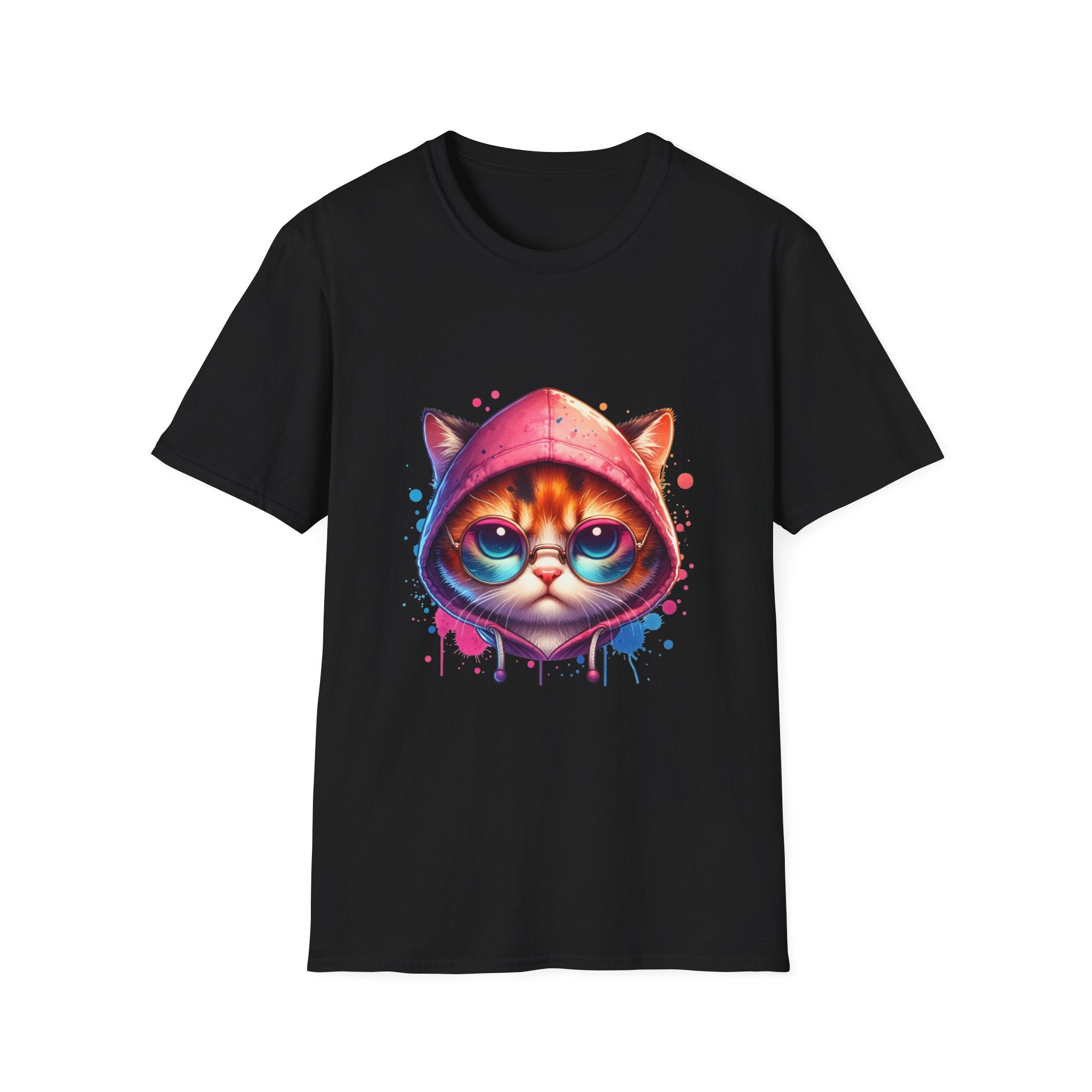 Dripping Cat Unisex Softstyle T-Shirt