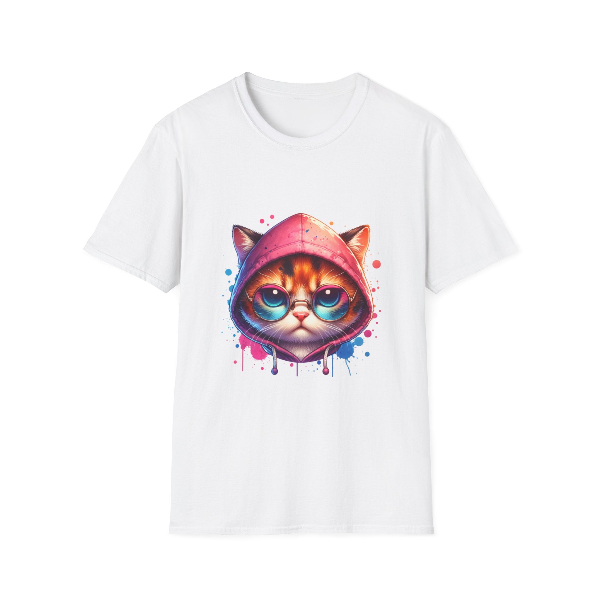 Dripping Cat Unisex Softstyle T-Shirt