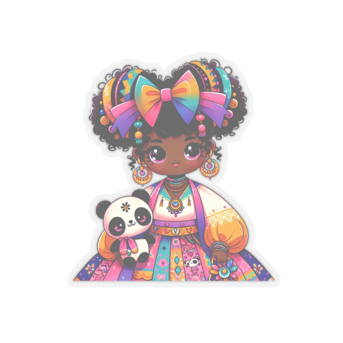 African American Girl with afro puffs