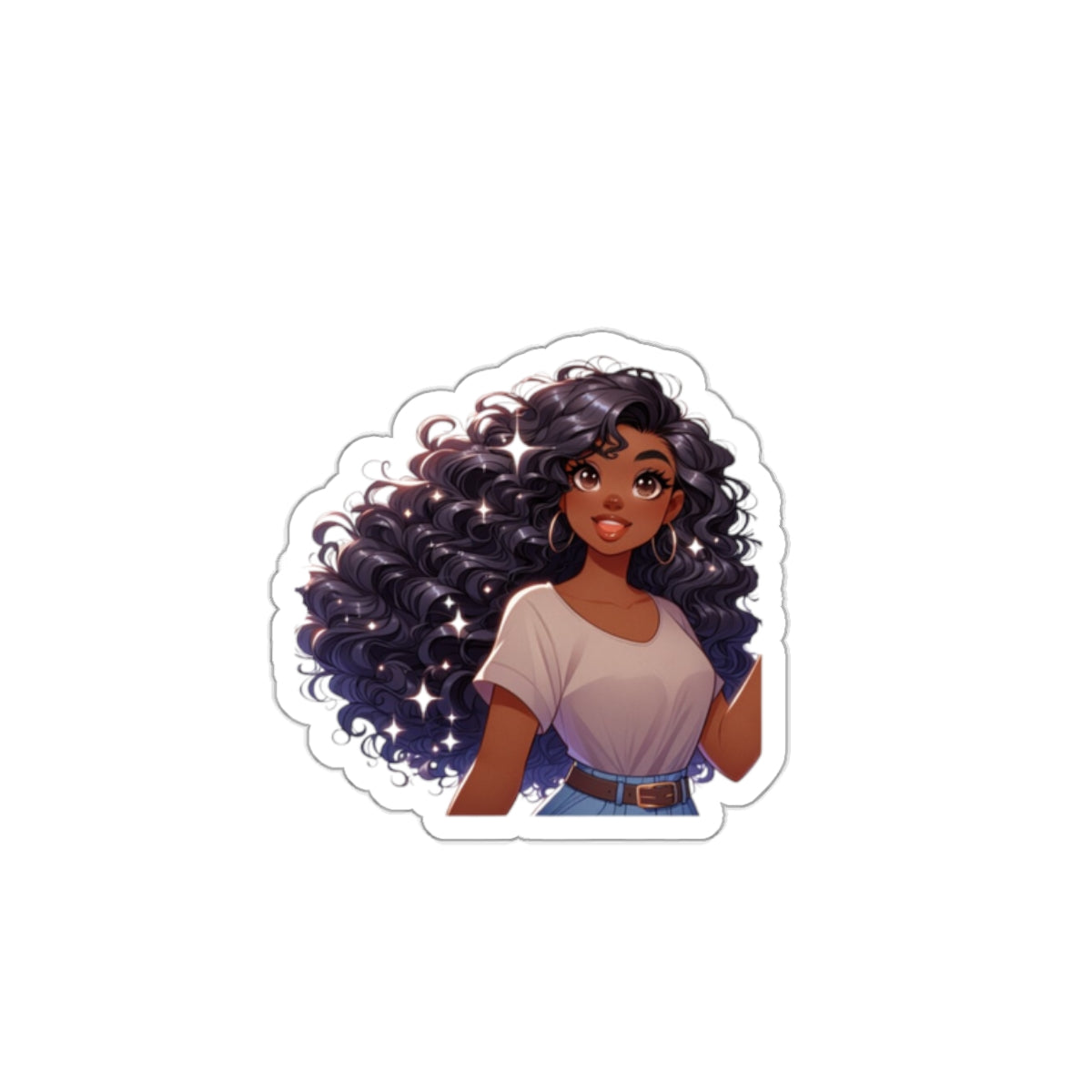 African American girl with wavy hair