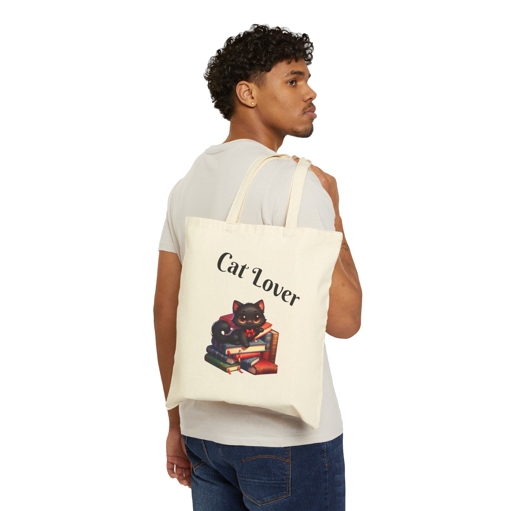 Anime Cat Lover Cotton Canvas Tote Bag