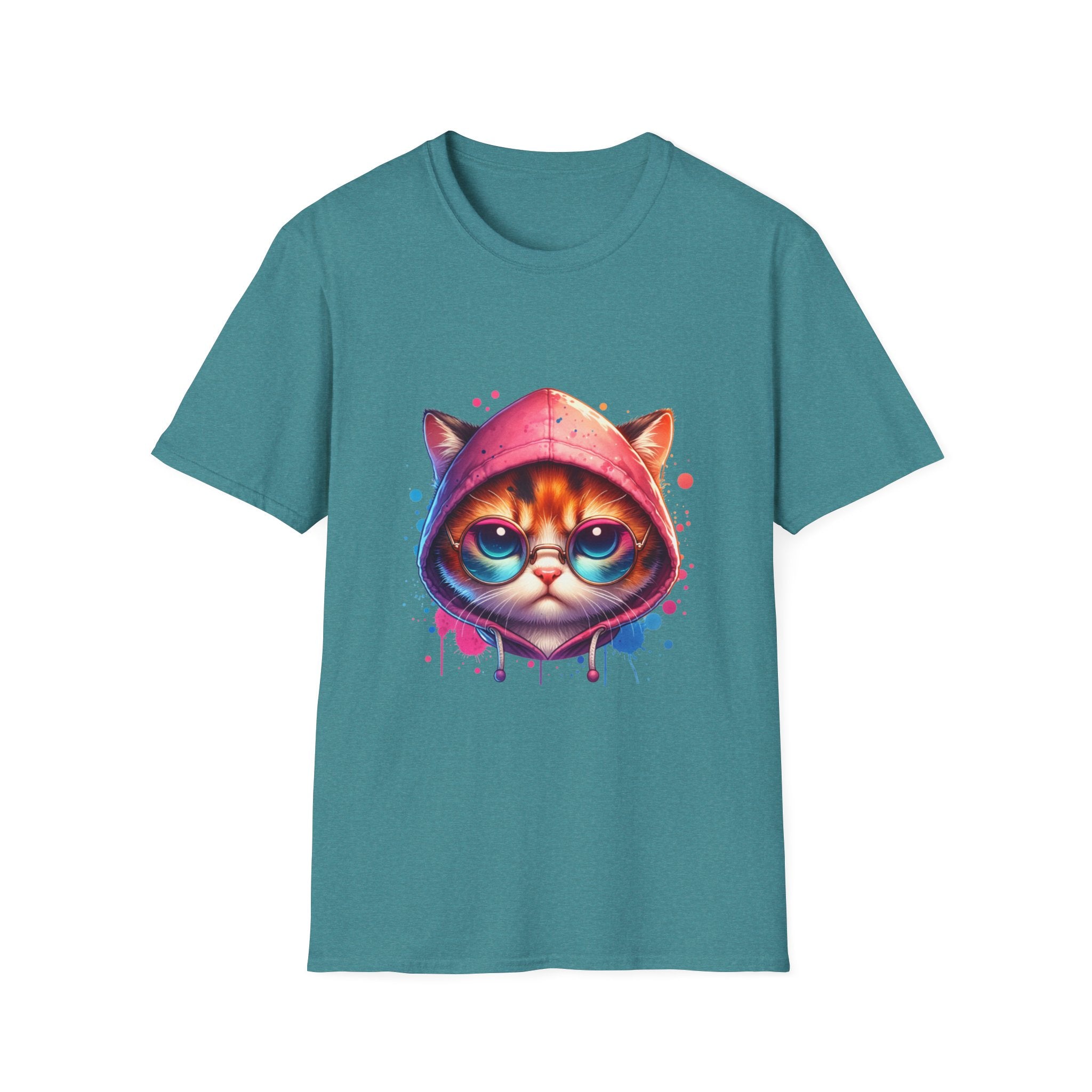 Dripping Cat Unisex Softstyle T-Shirt