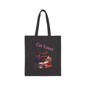 Anime Cat Lover Cotton Canvas Tote Bag