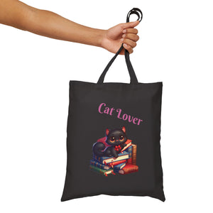 Anime Cat Lover Cotton Canvas Tote Bag