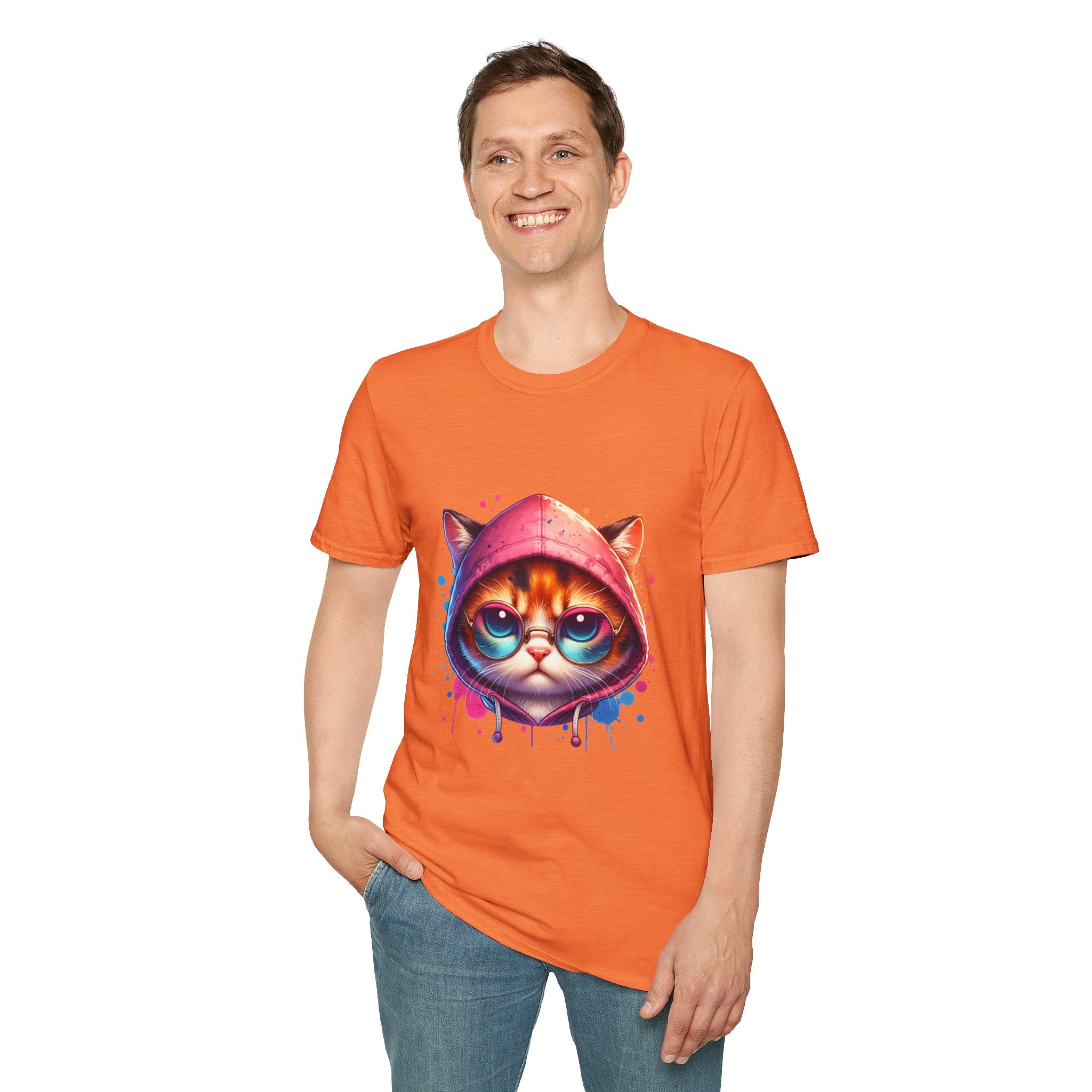 Dripping Cat Unisex Softstyle T-Shirt