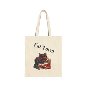 Anime Cat Lover Cotton Canvas Tote Bag